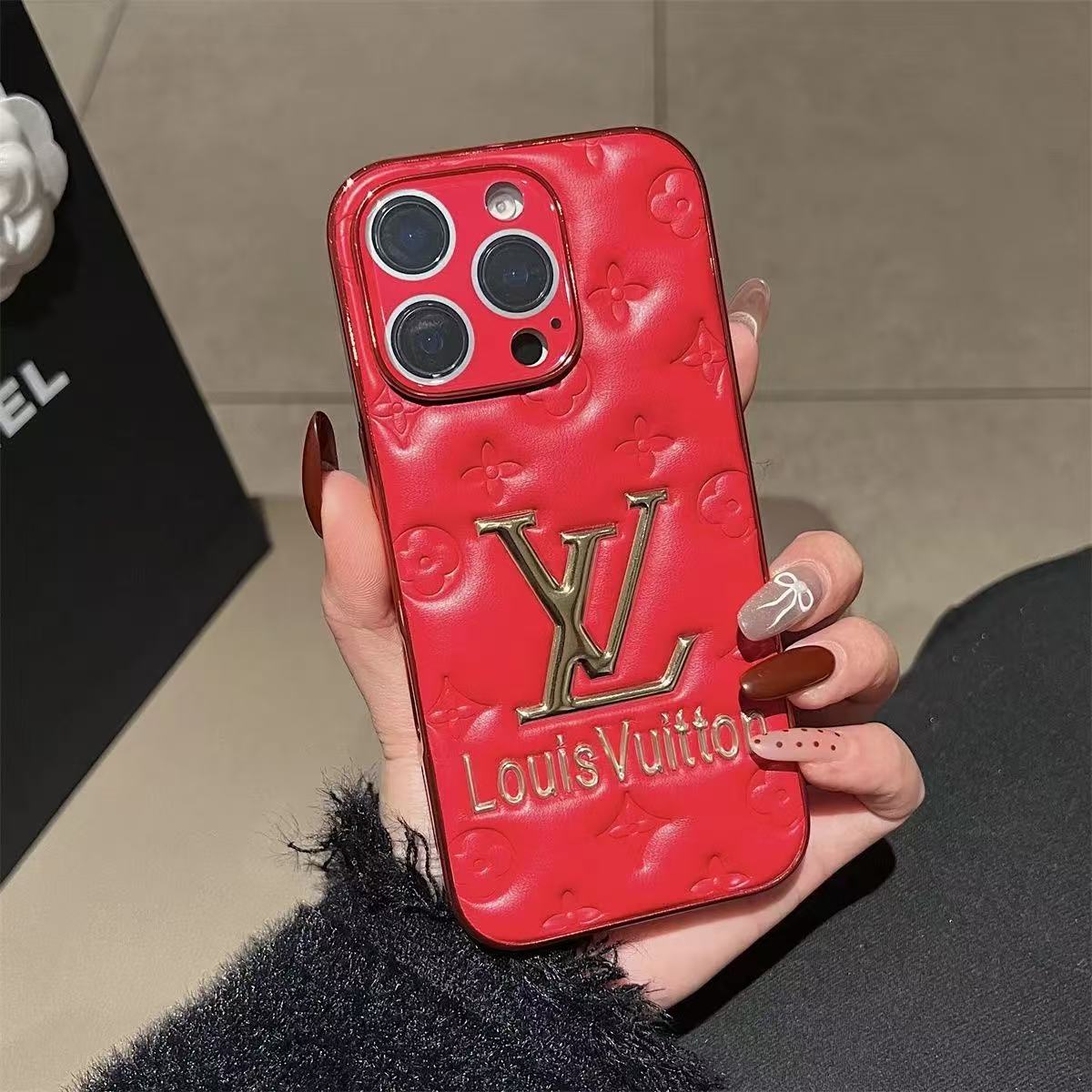 Luxury Leather V iPhone Case