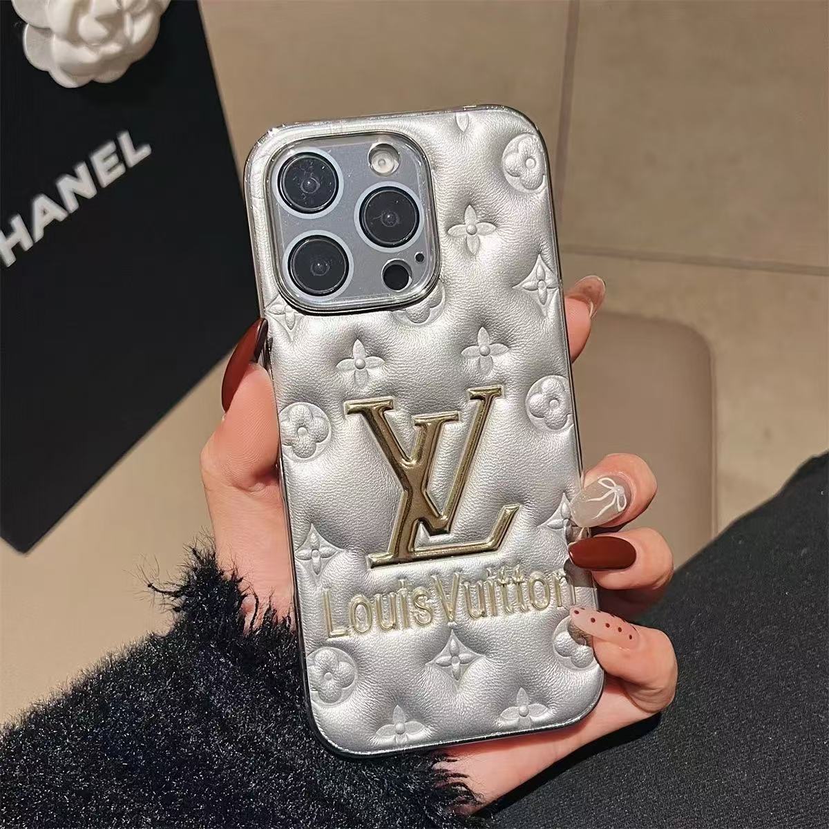 Luxury Leather V iPhone Case