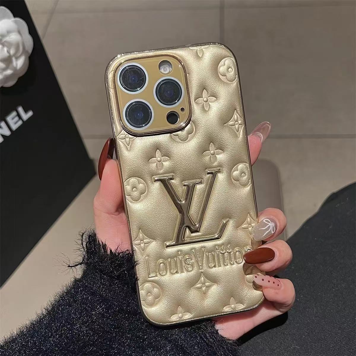 Luxury Leather V iPhone Case