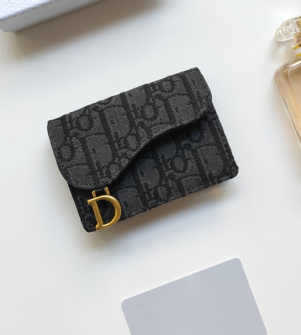 Fashion CD Wallet Card Holder & Coin Purse With Snap Closure