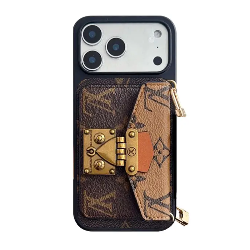 Louis Vuitton Vintage Monogram Leather iPhone Wallet Case With Crossbody Strap