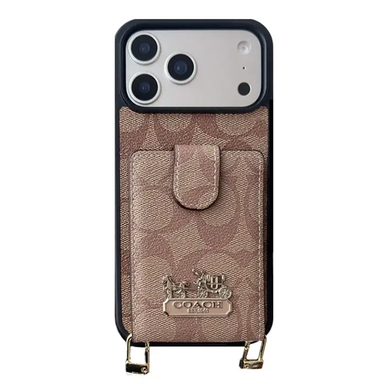 Coach Vintage Leather iPhone Wallet Case With Crossbody Strap