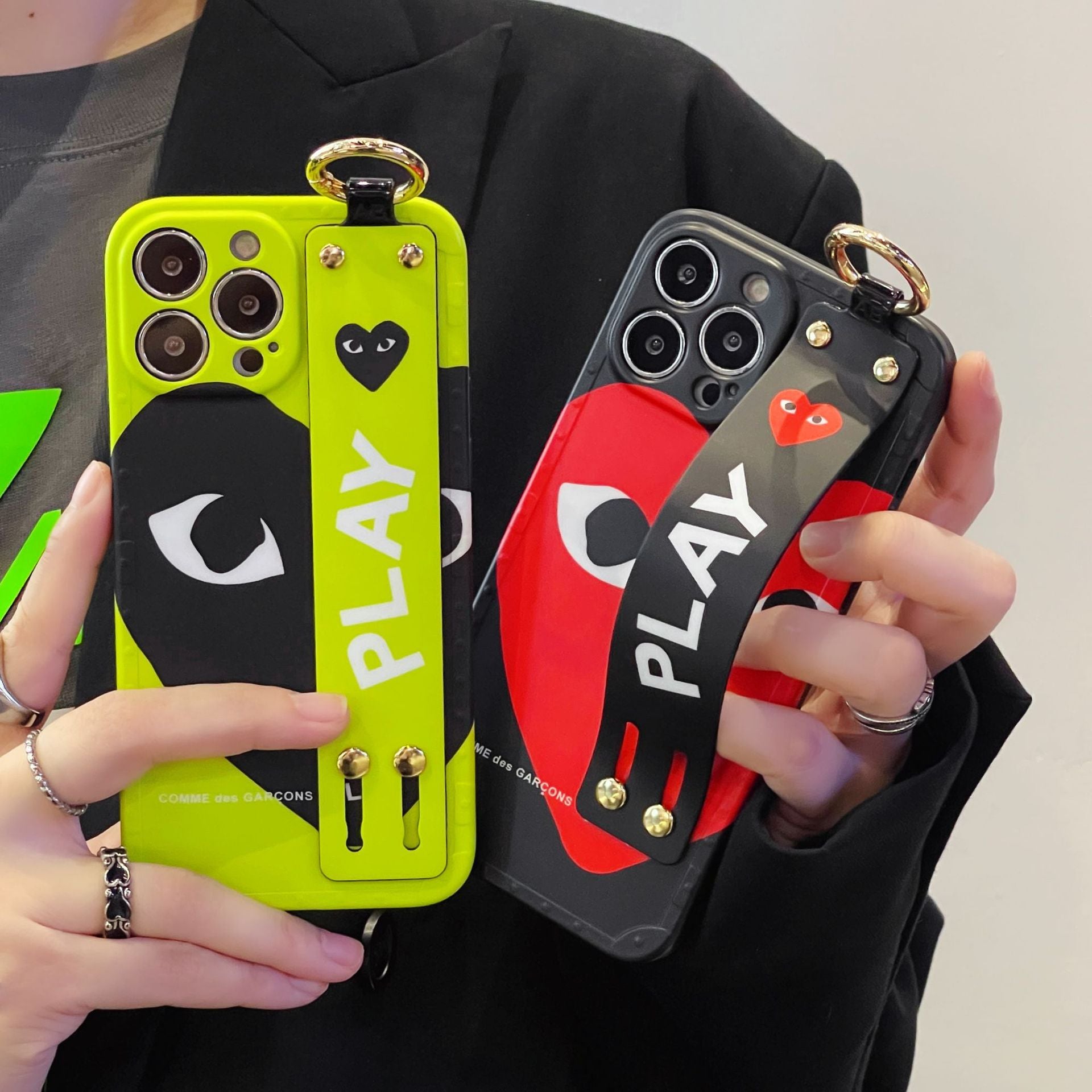 Love Face iPhone Case with Wrist Strap Holder