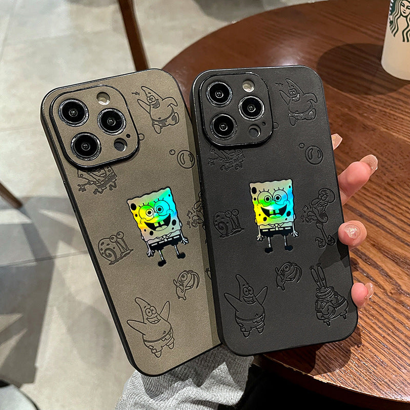 Cute classic cartoon iPhone Case Plush Leather Laser-BELKCASE