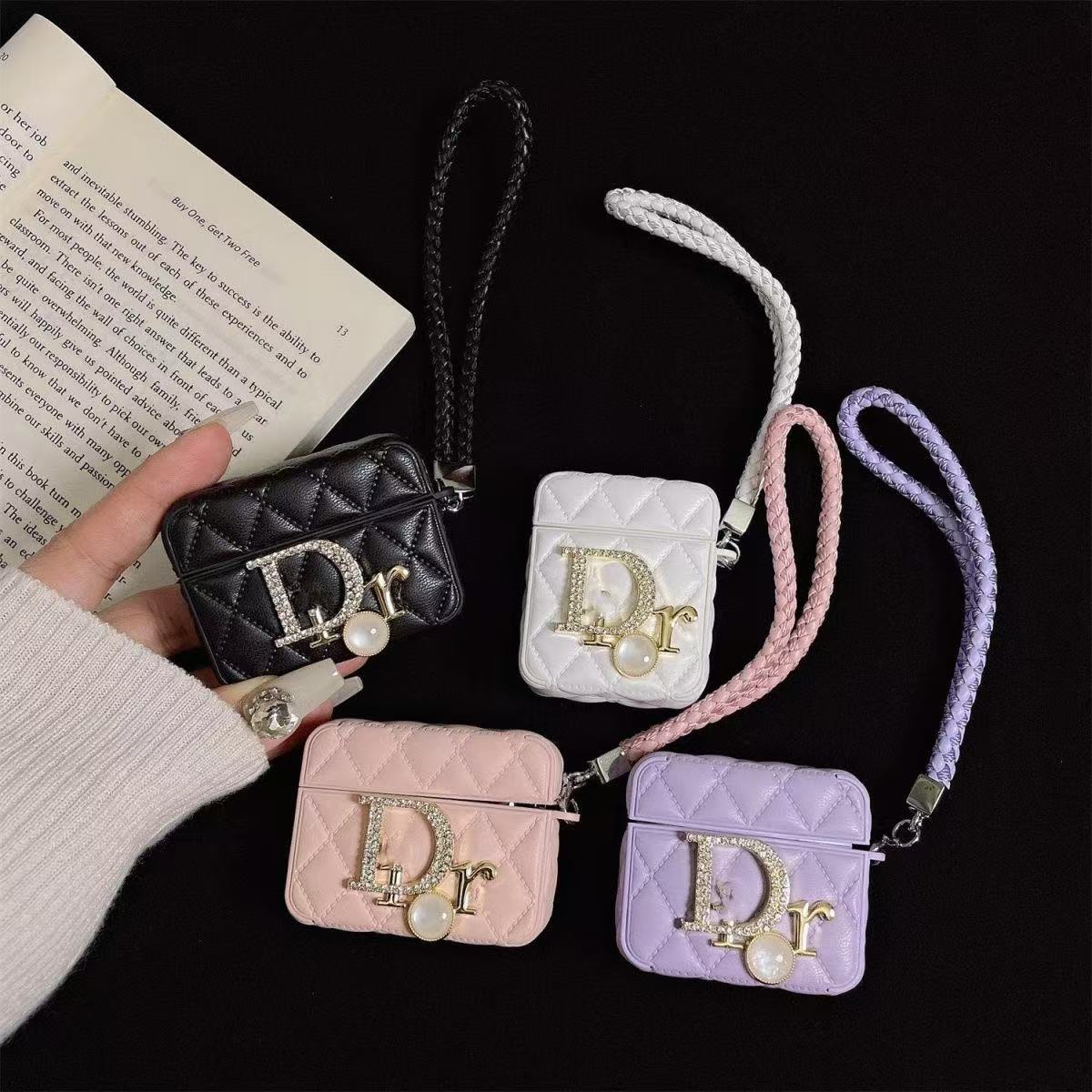 Classic Luxury DR Diamond Leather Airpods Case-BELKCASE