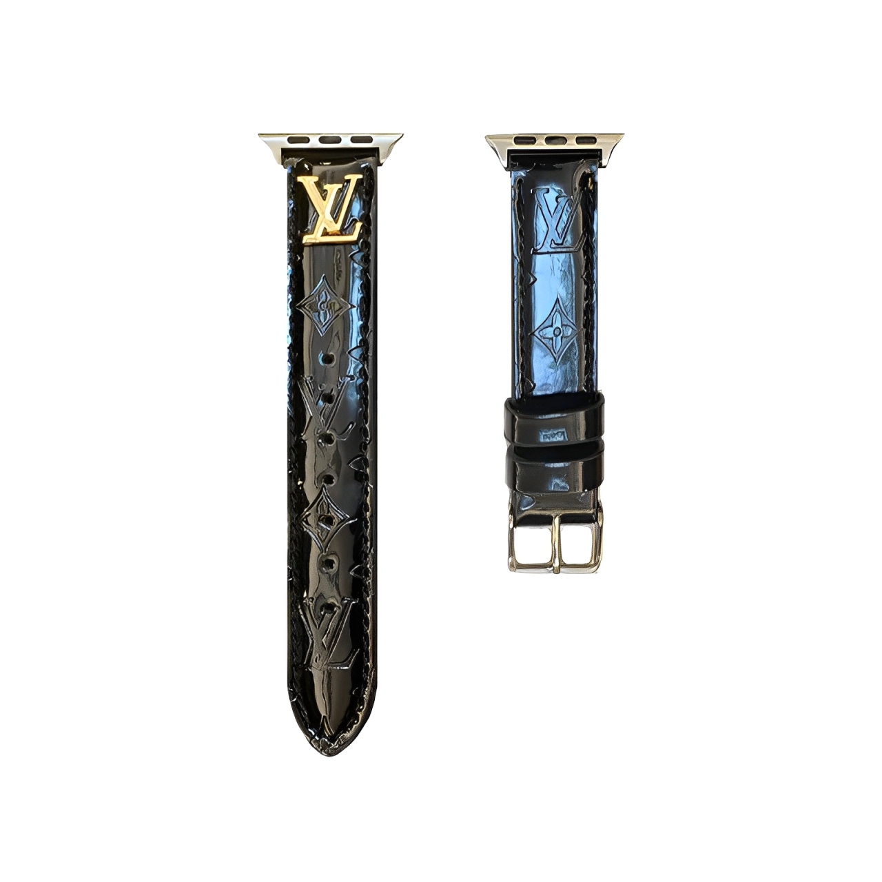 Luxury leather Shiny V Apple Watch Bands