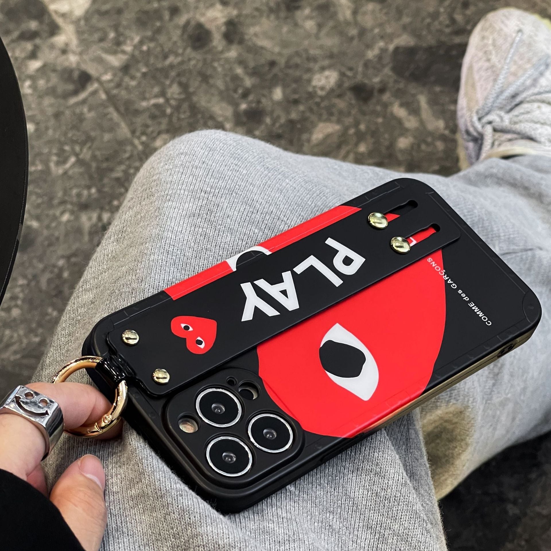 Love Face iPhone Case with Wrist Strap Holder