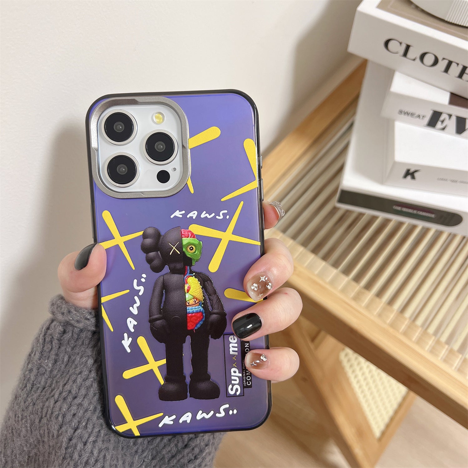 KAWS Electroplating Laser iphone Case-BELKCASE