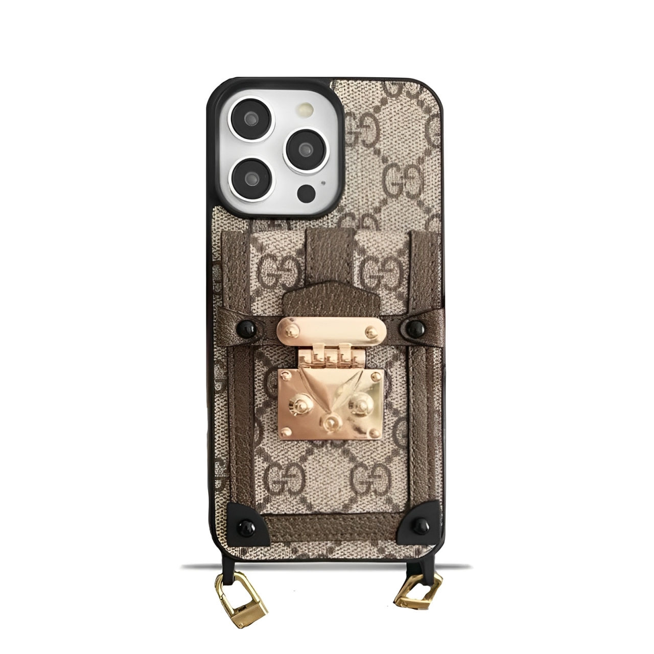 Classic GC Leather iPhone Wallet Case With Crossbody Strap
