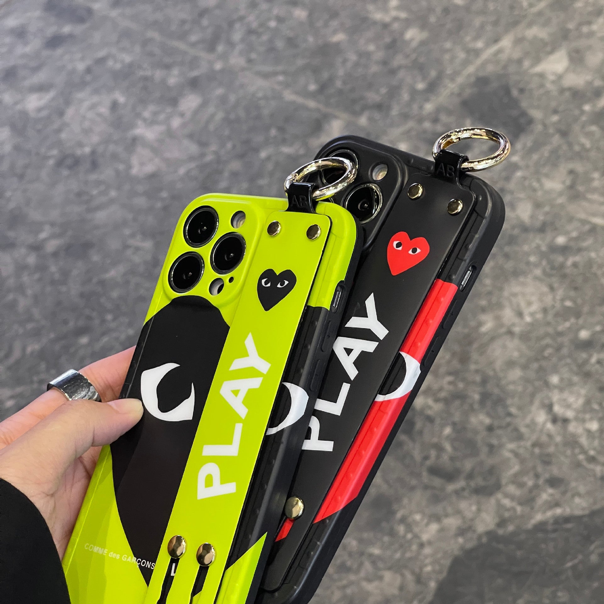 Love Face iPhone Case with Wrist Strap Holder