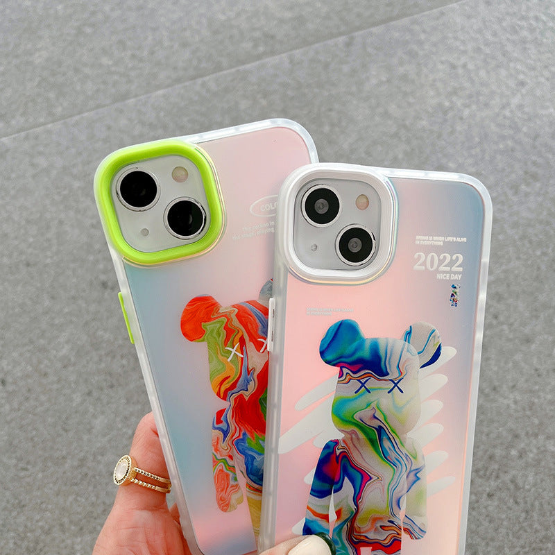 Kawsart Hologram Watercolor Violent Bear iPhone Case