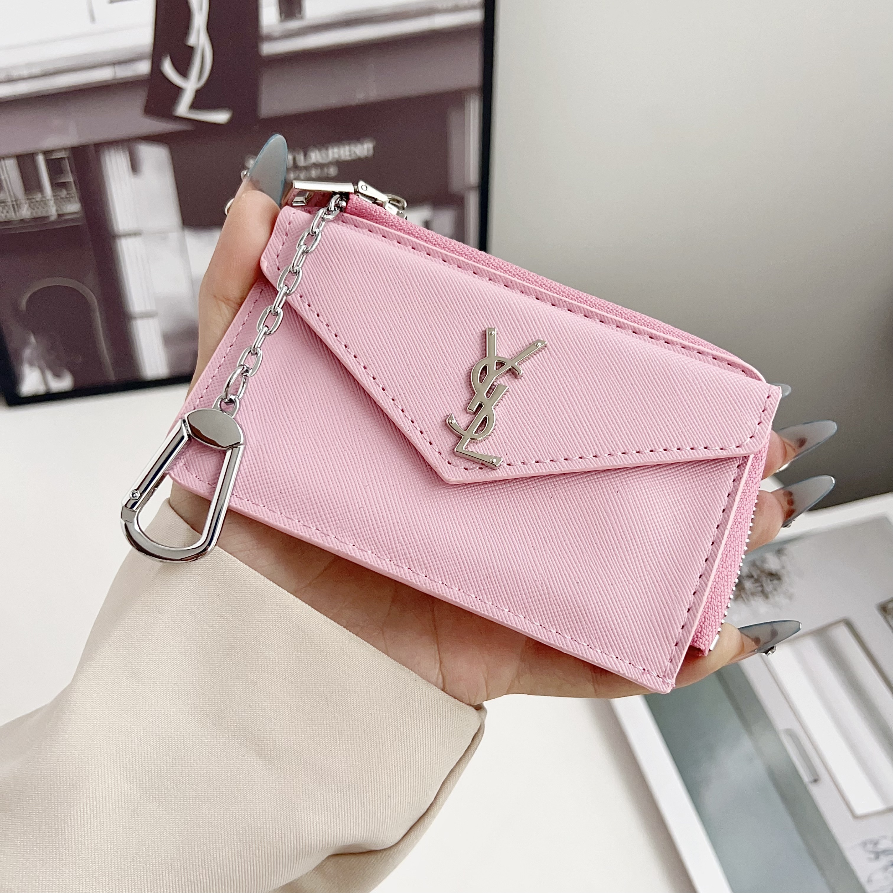 YSL Luxury Leather Coin Purse