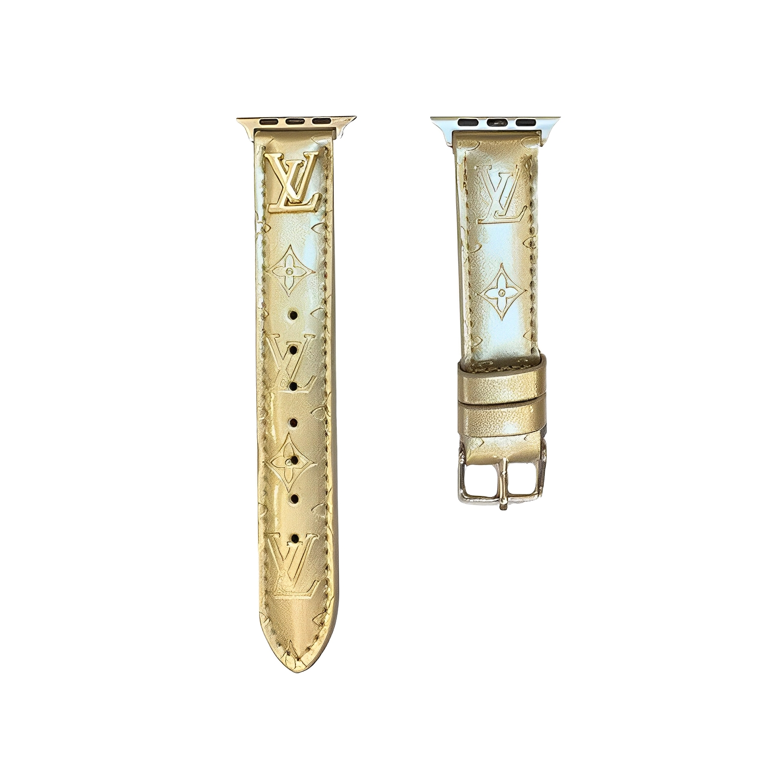 Luxury leather Shiny V Apple Watch Bands
