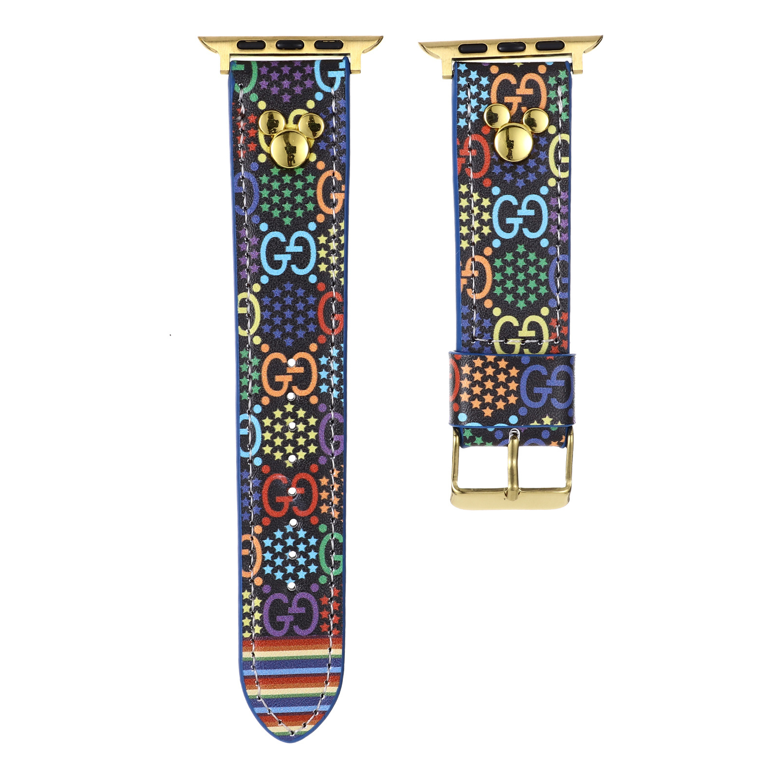 Gucci Luxury Leather Rivet Apple Watch Band