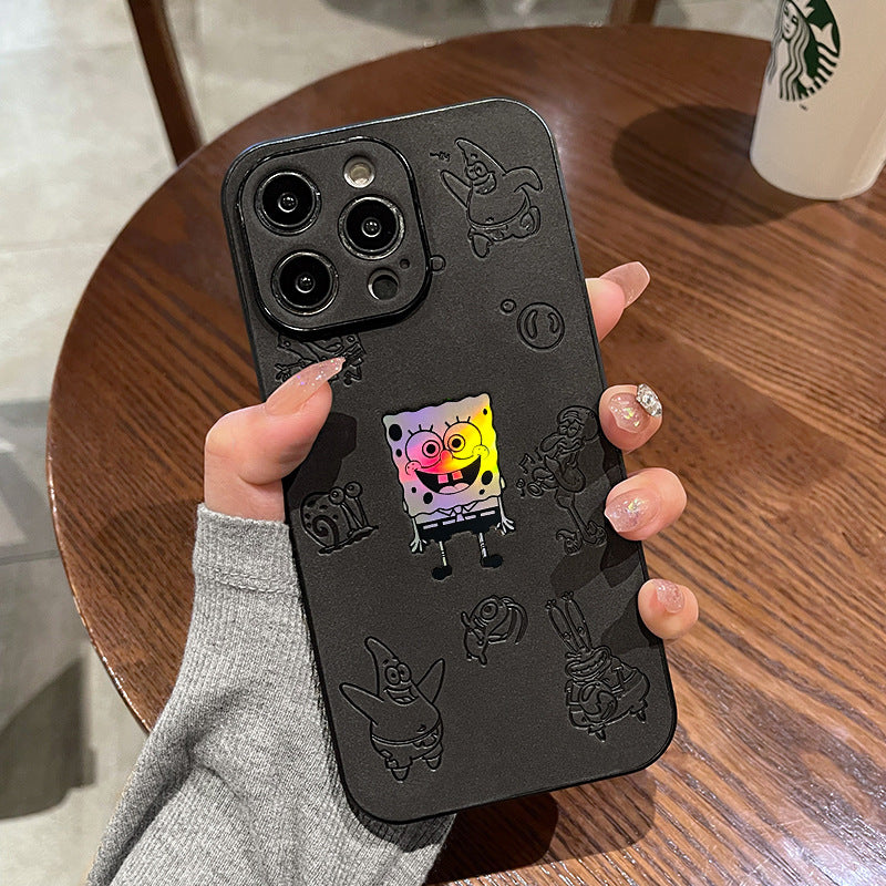 Cute classic cartoon iPhone Case Plush Leather Laser-BELKCASE