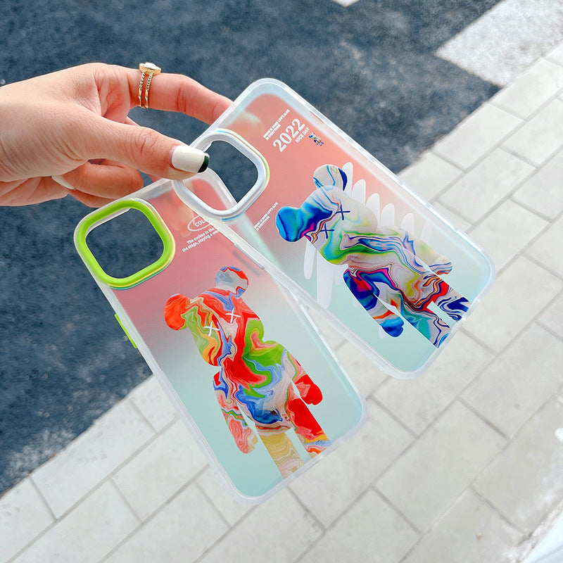 Kawsart Hologram Watercolor Violent Bear iPhone Case
