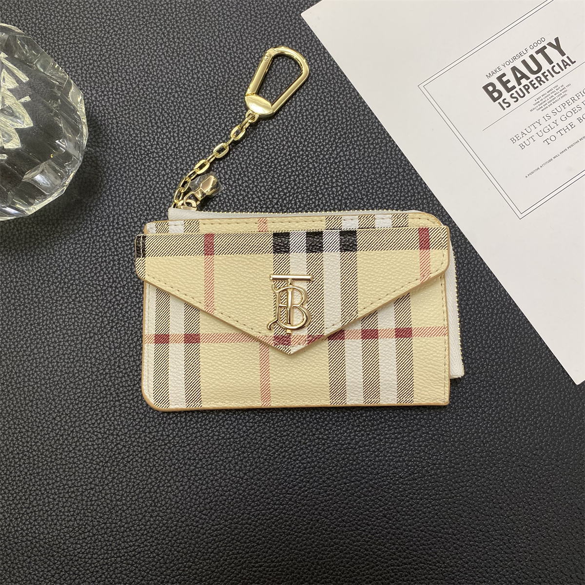 Luxury Leather Zipper Wallet Card Holder & Coin Purse