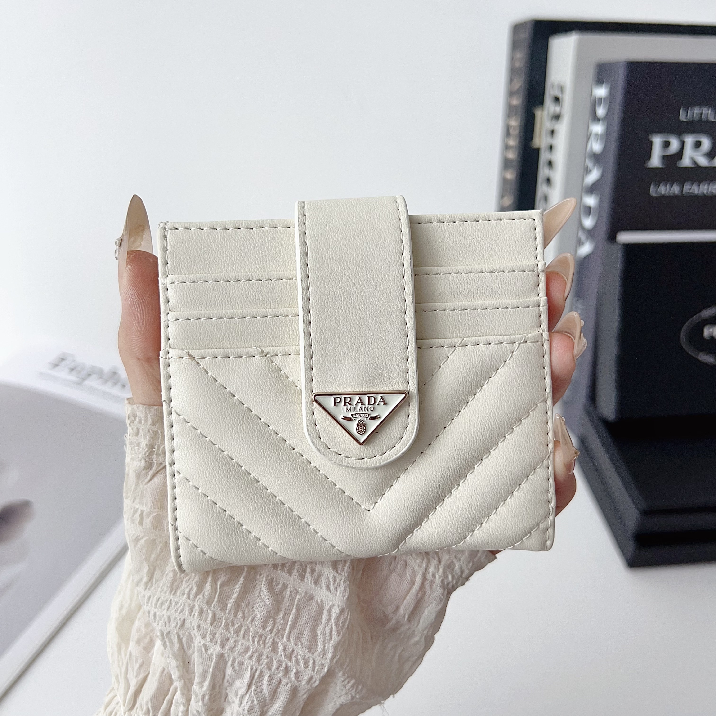 Prada Classic Luxury Leather Slender Wallet