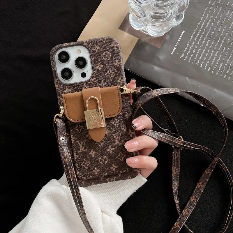 Louis Vuitton Monogram iPhone Wallet Case With Card Holder and Strap