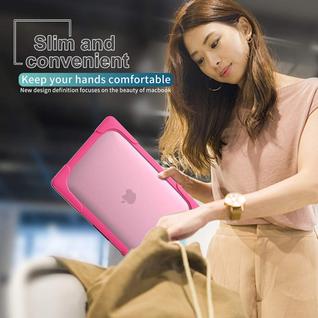 MacBook Case Heavy Duty  with Folding Stand - Rose Red