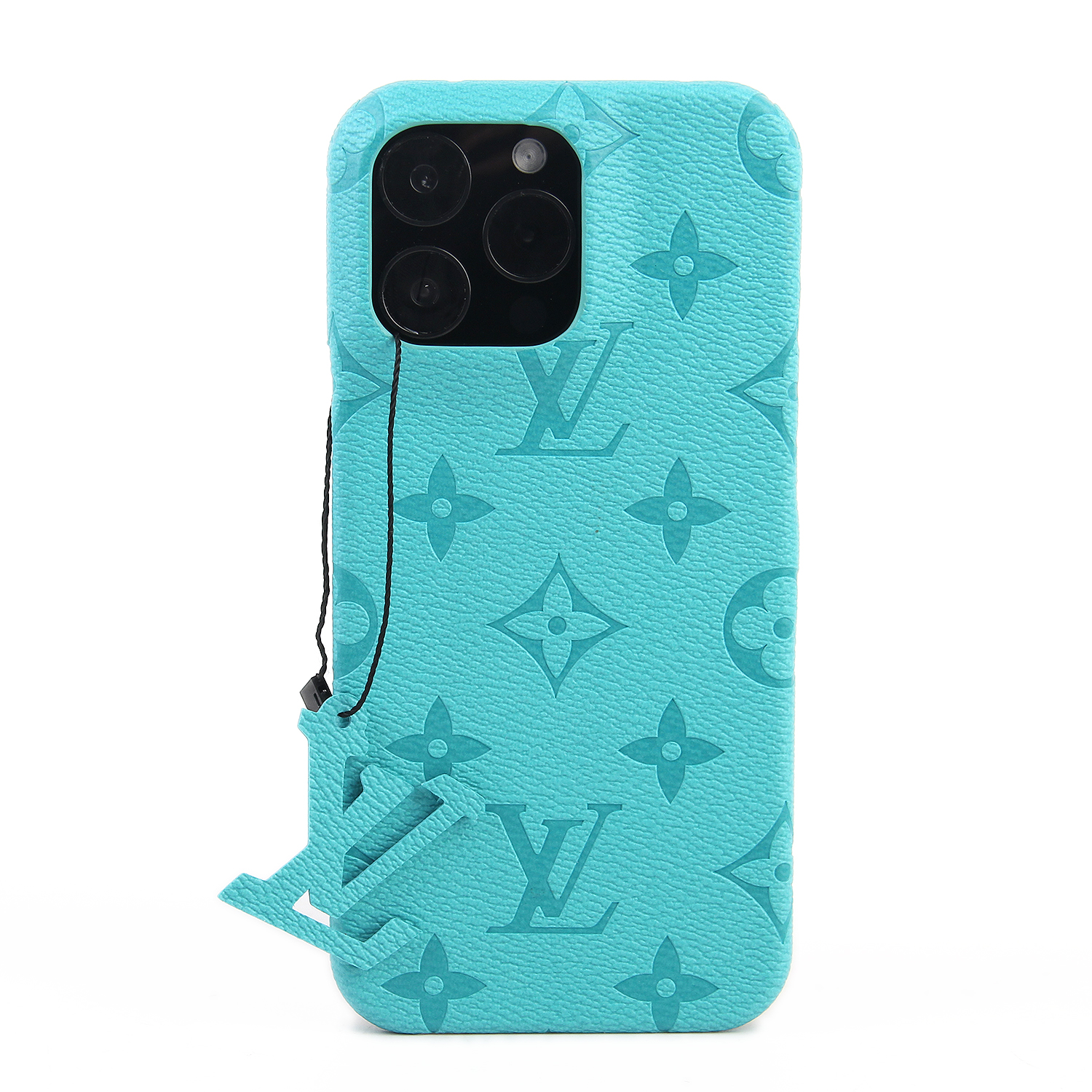 Lettering Vintage Leather V iPhone Case With small logo pendant