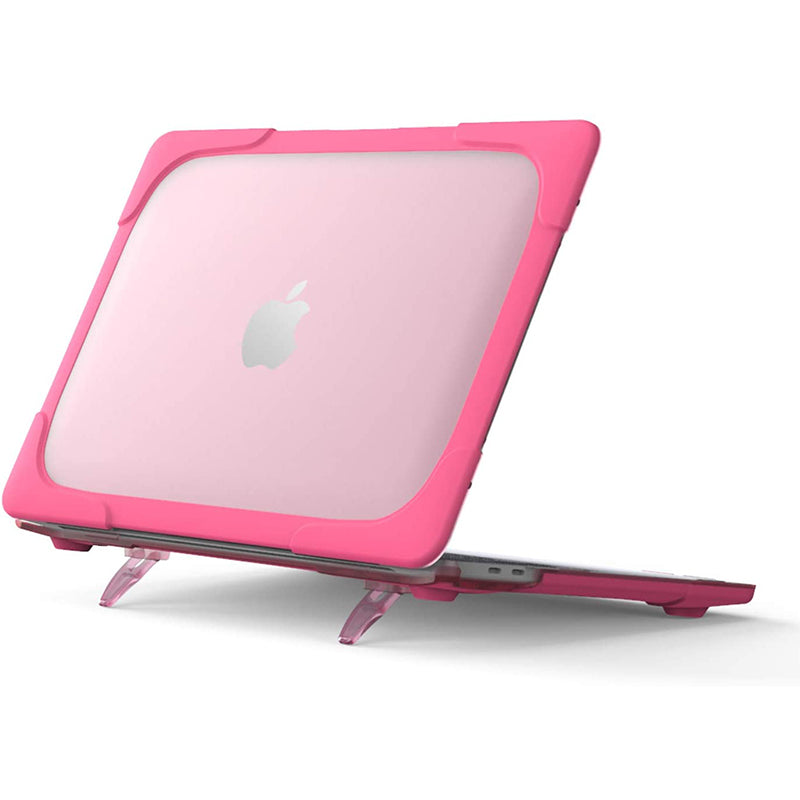 MacBook Case Heavy Duty  with Folding Stand - Rose Red
