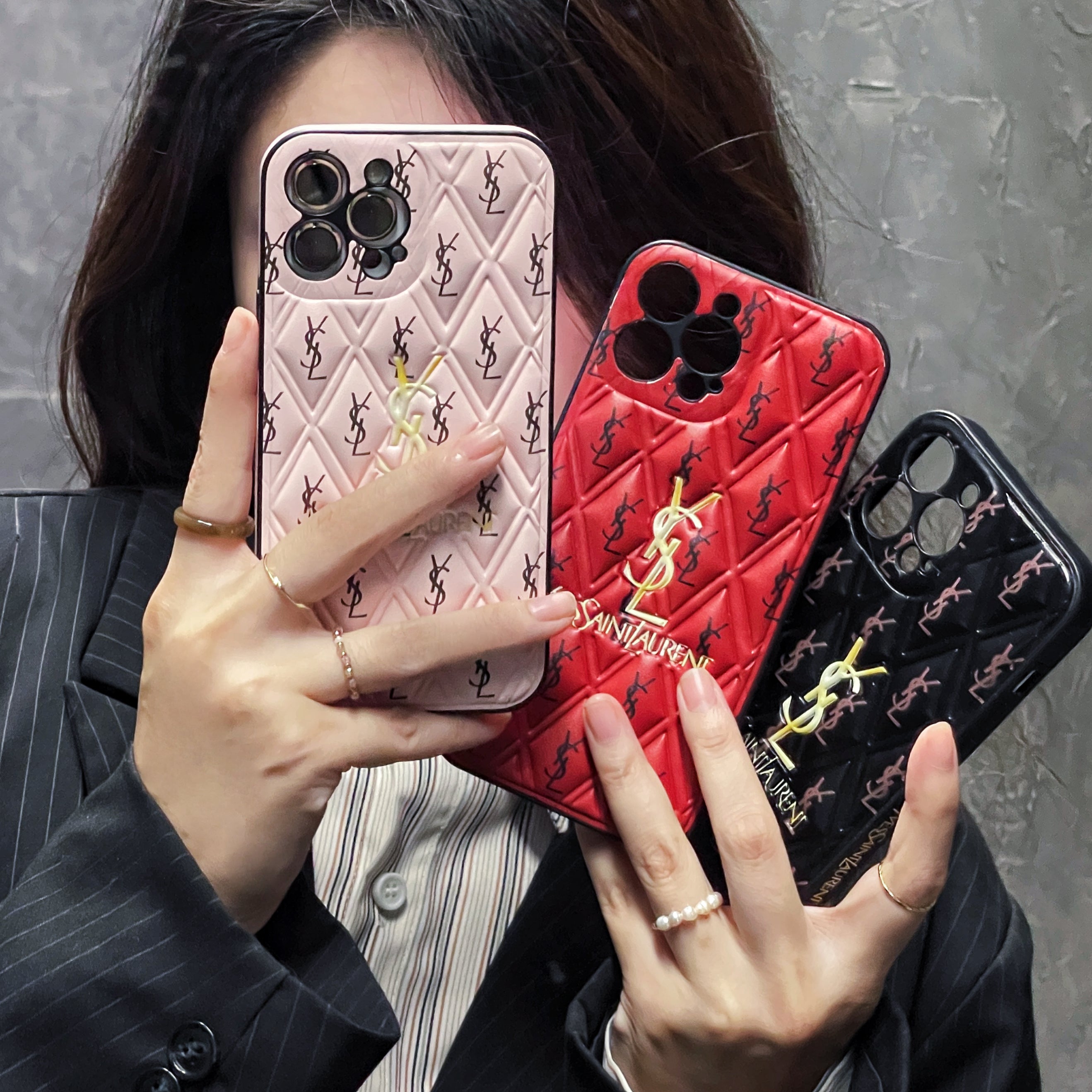 Luxury Leather iPhone Case Diamond Grid-BELKCASE
