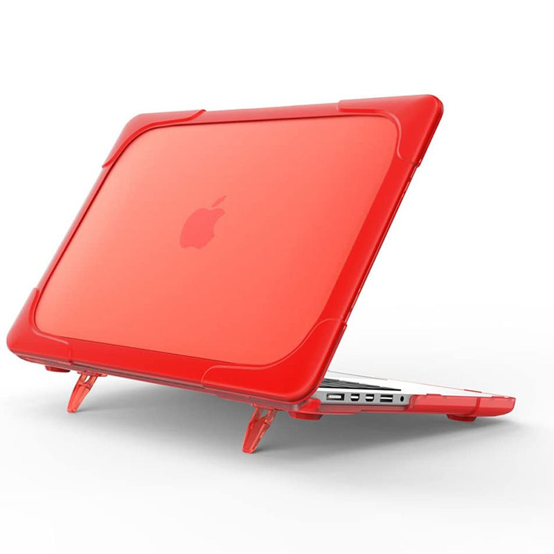 MacBook Case Heavy Duty  with Folding Stand - Red