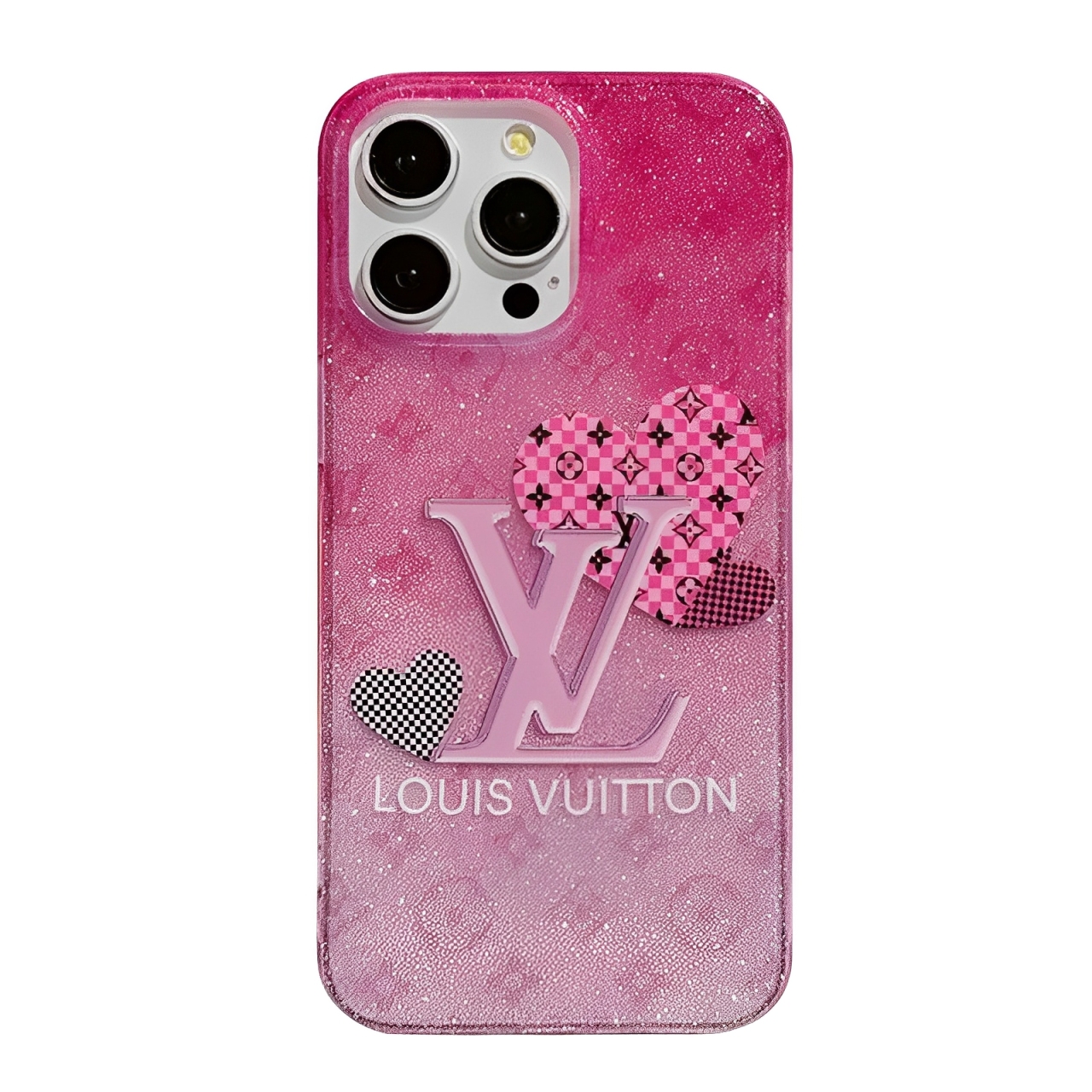 Crystal Pink Glitter V iPhone Case