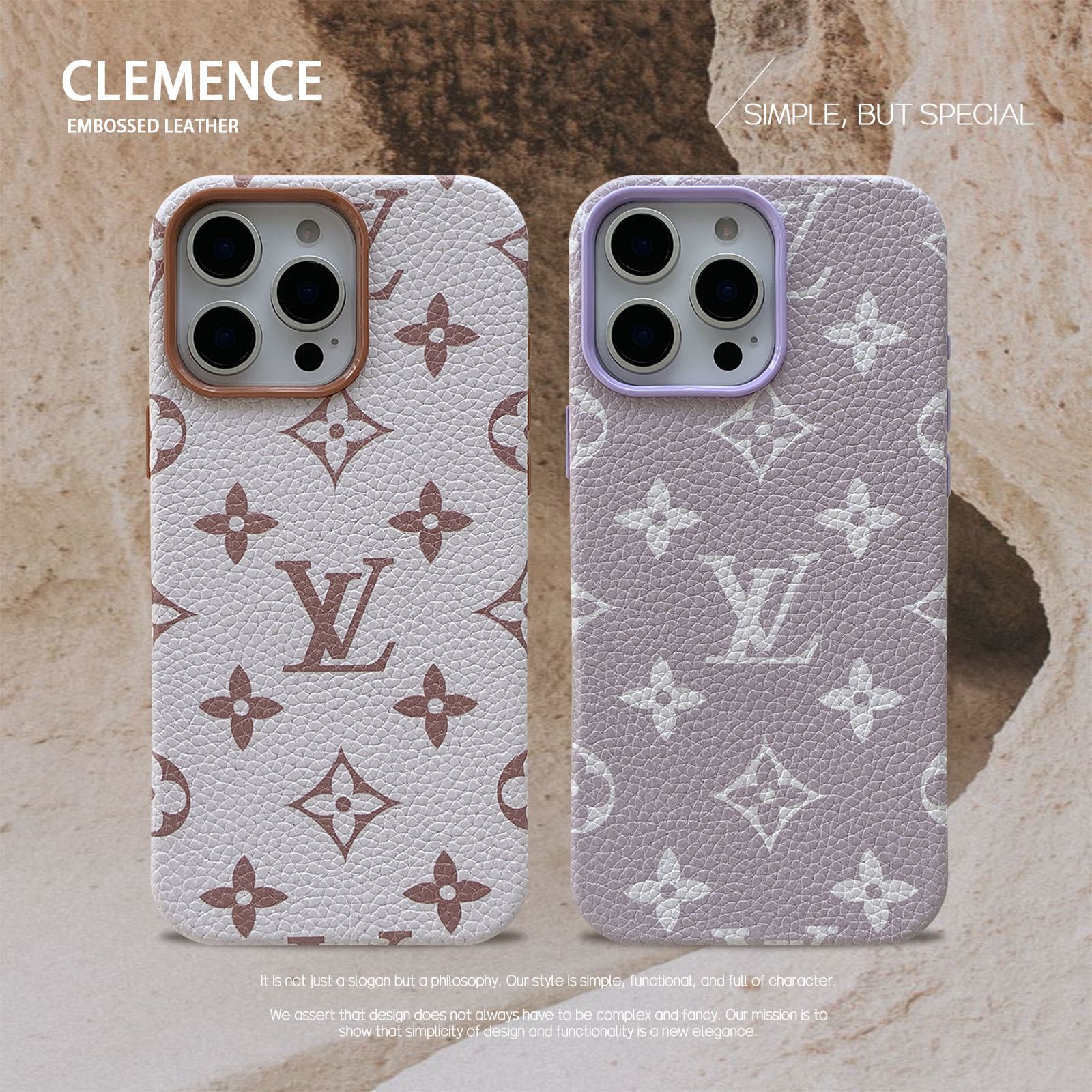 Louis Vuitton Leather Monogram iPhone Case