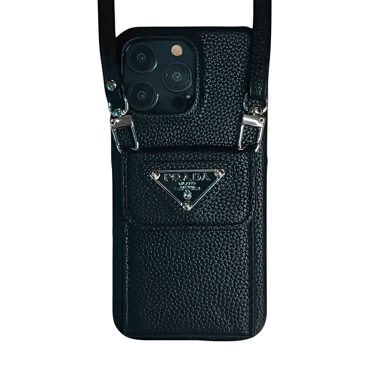 Prada Leather iPhone Wallet Case With Crossbody Strap