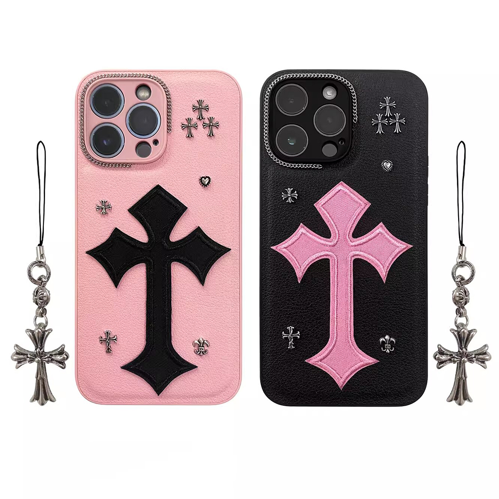 Chrome Hearts iphone Case Luxury leather