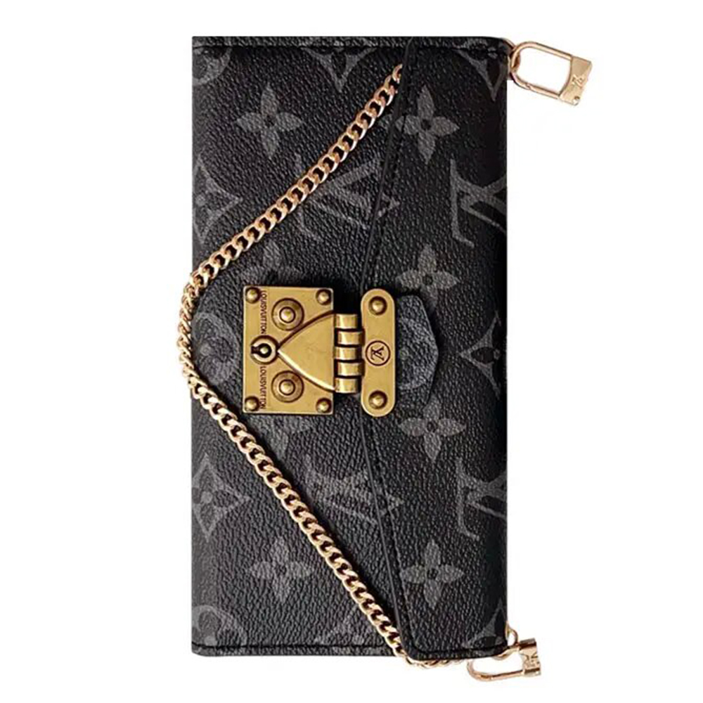 Louis Vuitton Monogram Leather iPhone Wallet Cases Magnetic Flip Cover