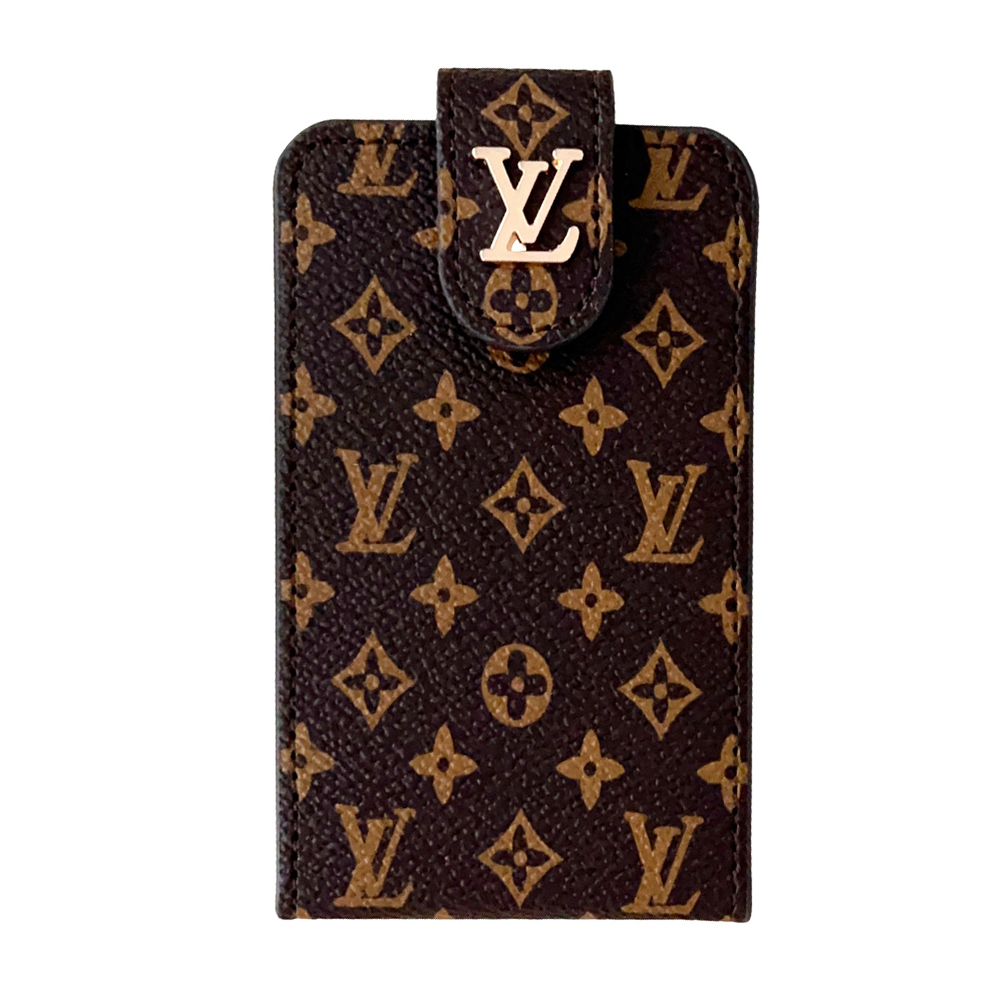 Luxury Leather Wallet Card Holder With Snap Closure- Up and down flip cover