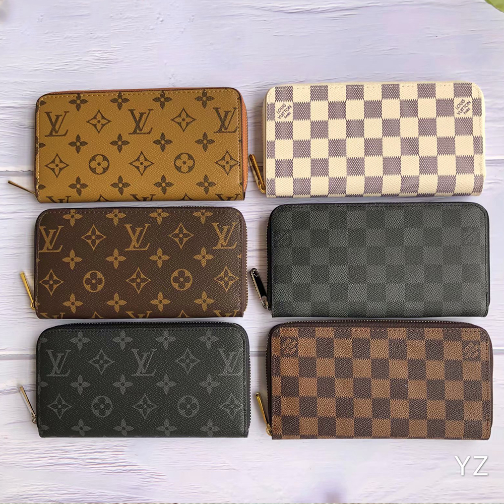 luxurious Leather Zipper Long Wallet