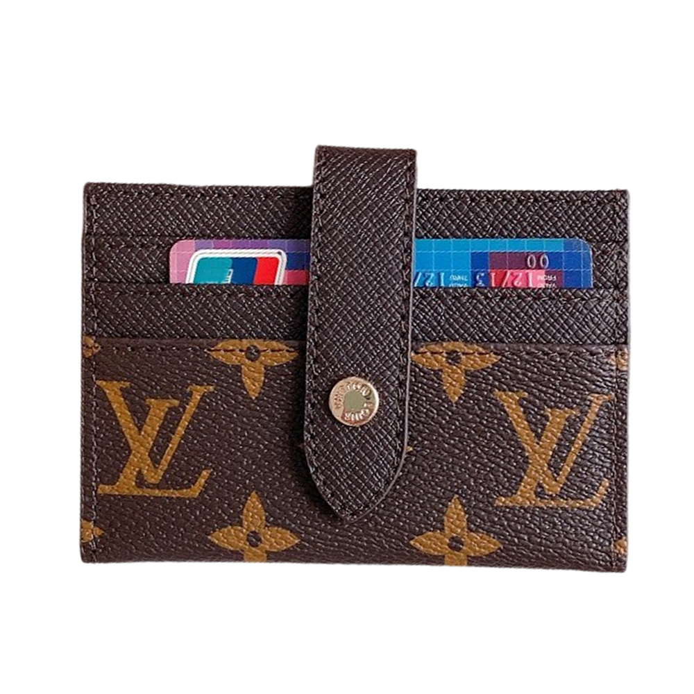 Classic Luxury Leather Wallet Card Holder Snap Closure