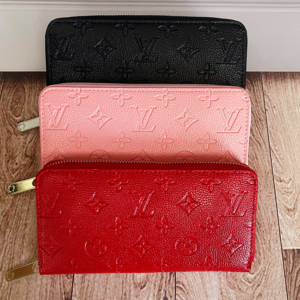 luxurious Leather Zipper Long Wallet