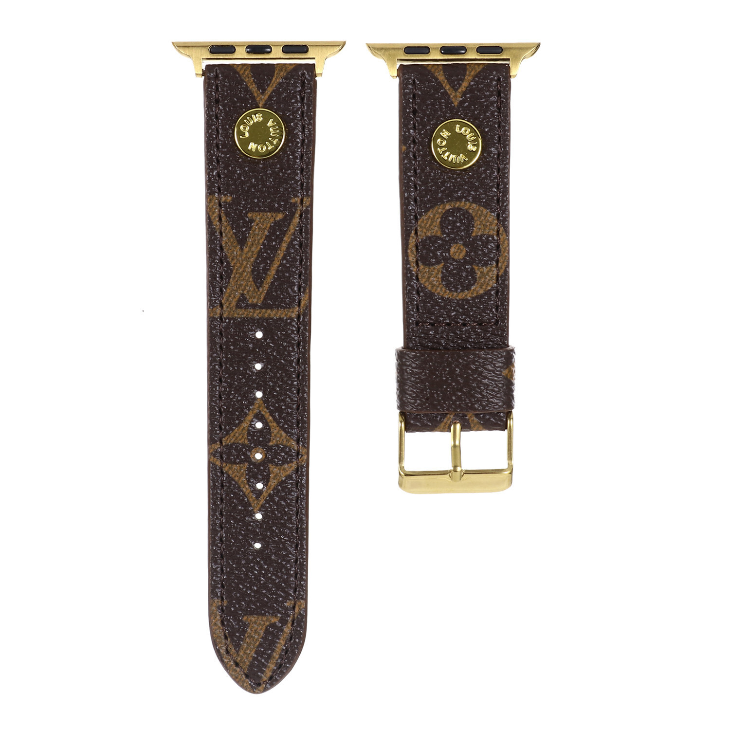 Louis Vuitton Luxury Leather Rivet Apple Watch Band