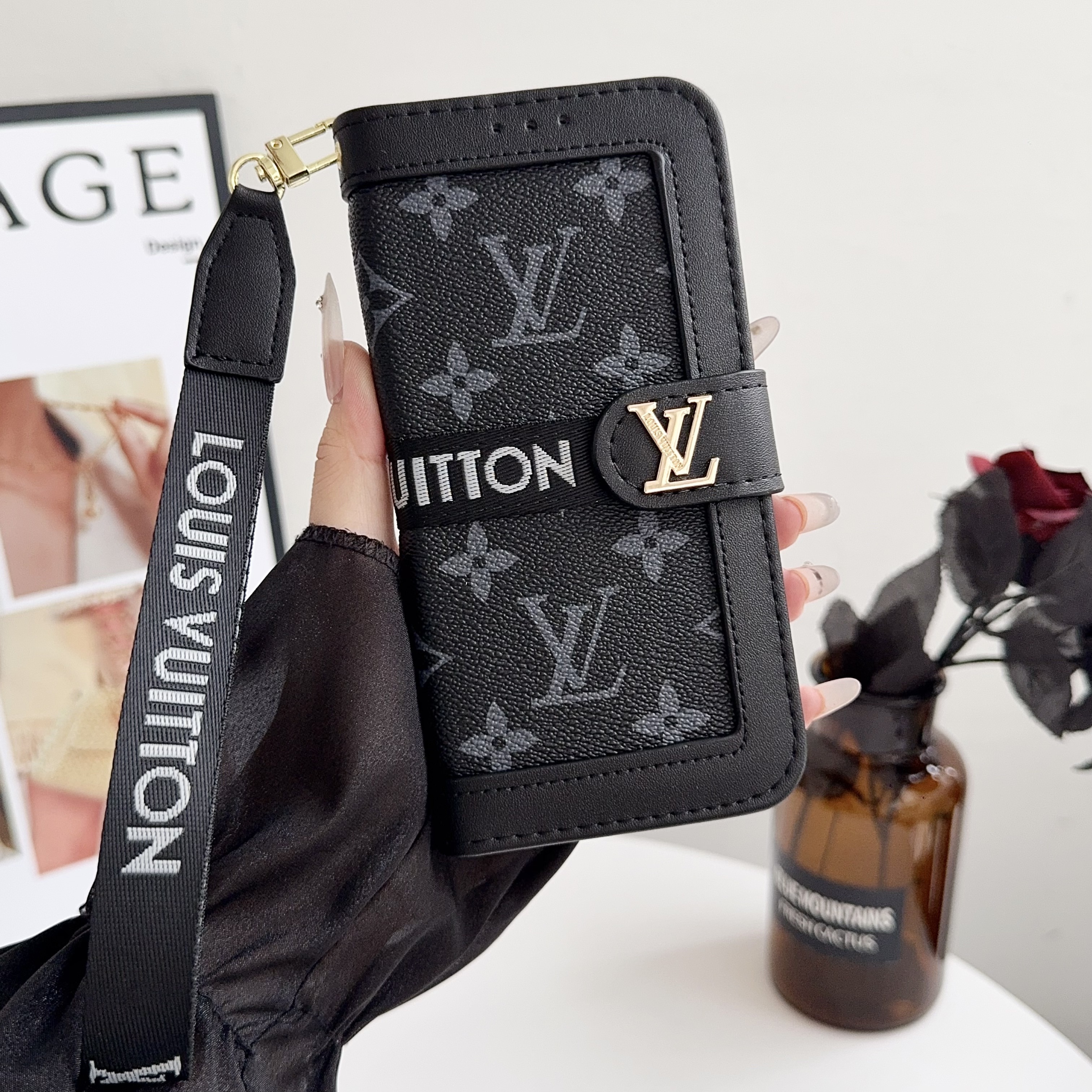 Louis Vuitton Gucci Leather iPhone Wallet Case