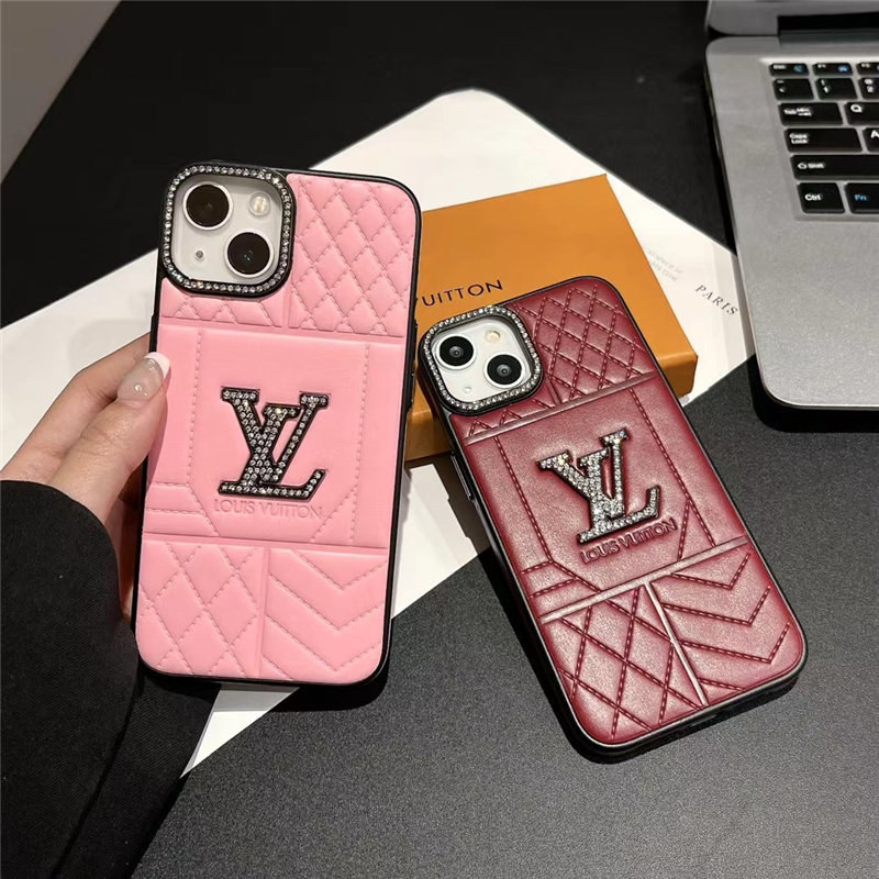Louis Vuitton Leather iPhone Case- Diamond Elegance Vintage