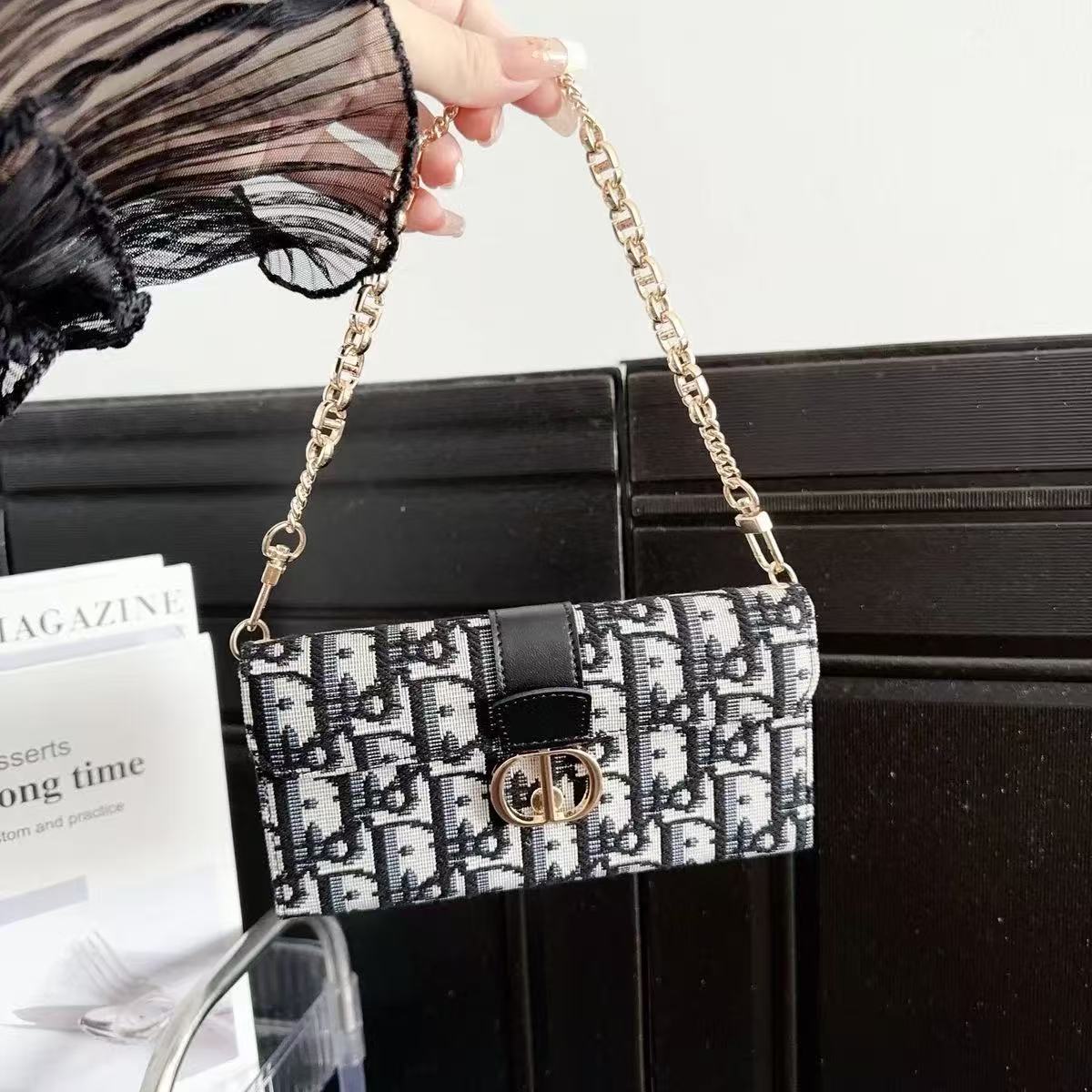 [Copy]Dior Embroidered canvas iPhone Wallet Case