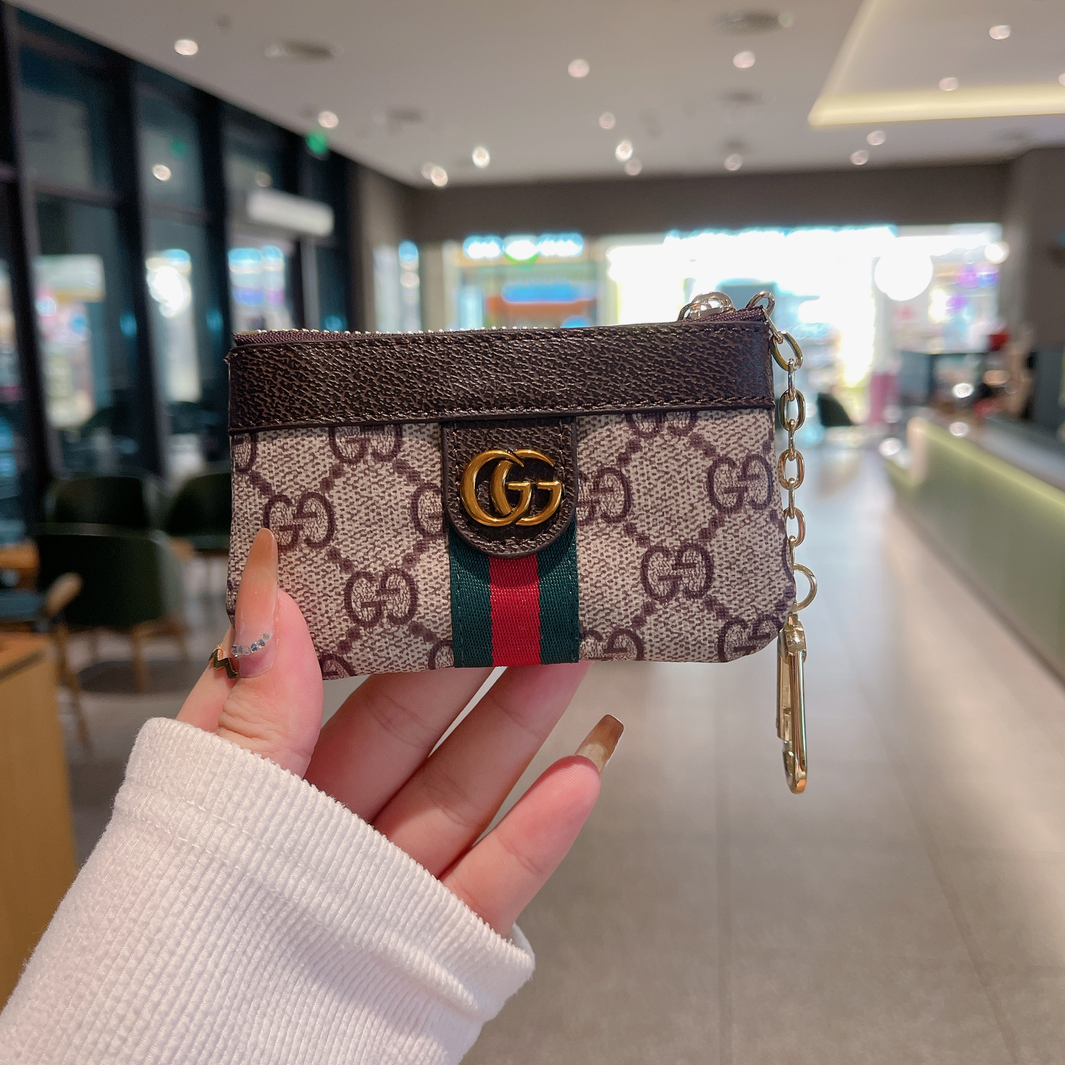 [Copy]Classic Luxury Leather Wallet Card Holder Metal floral decoration