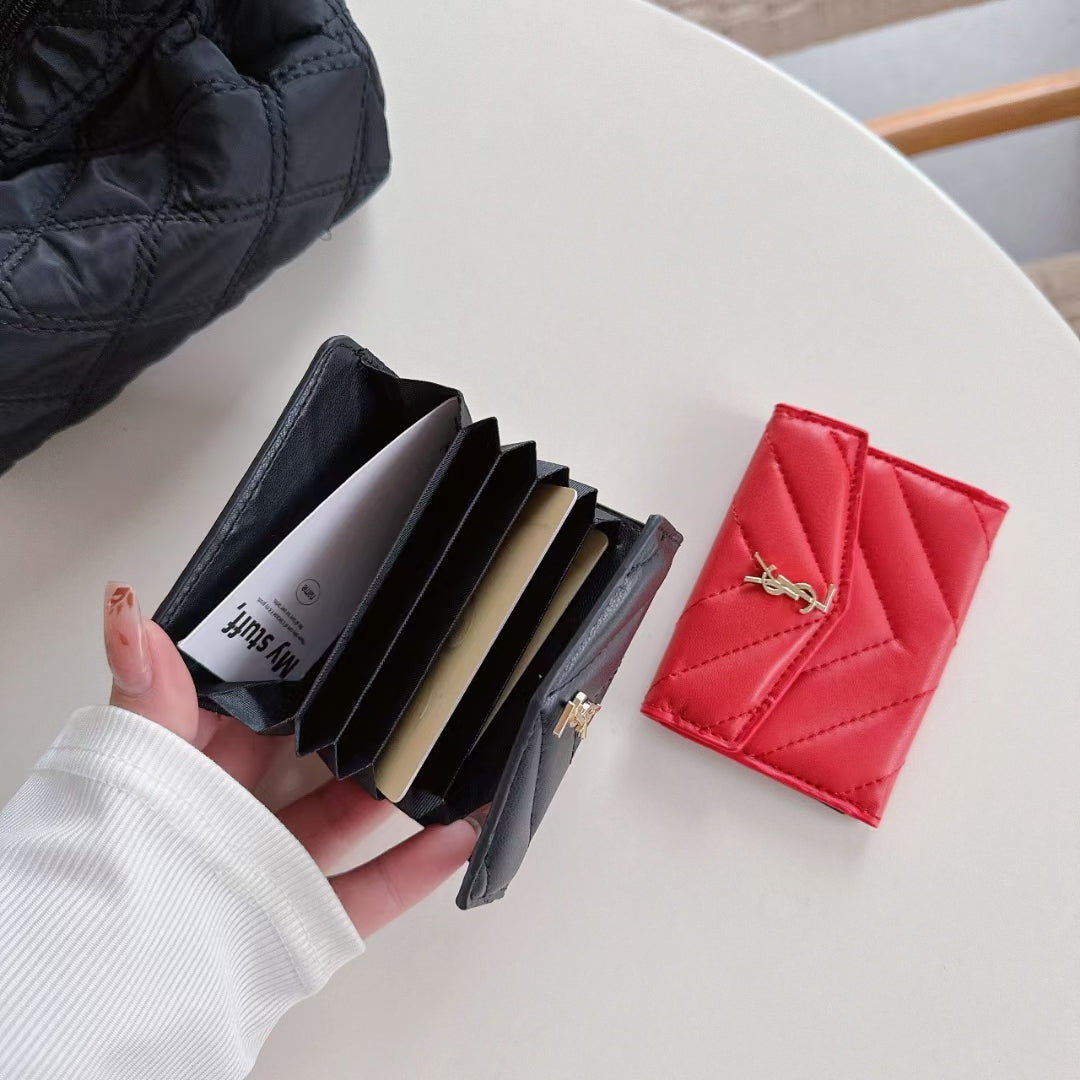 YSL Leather Wallet Card Holder-BELKCASE