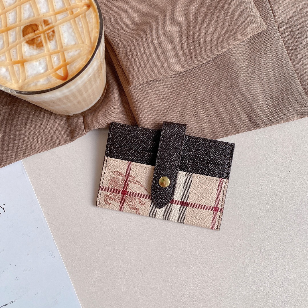 Classic Luxury Leather Wallet Card Holder Snap Closure
