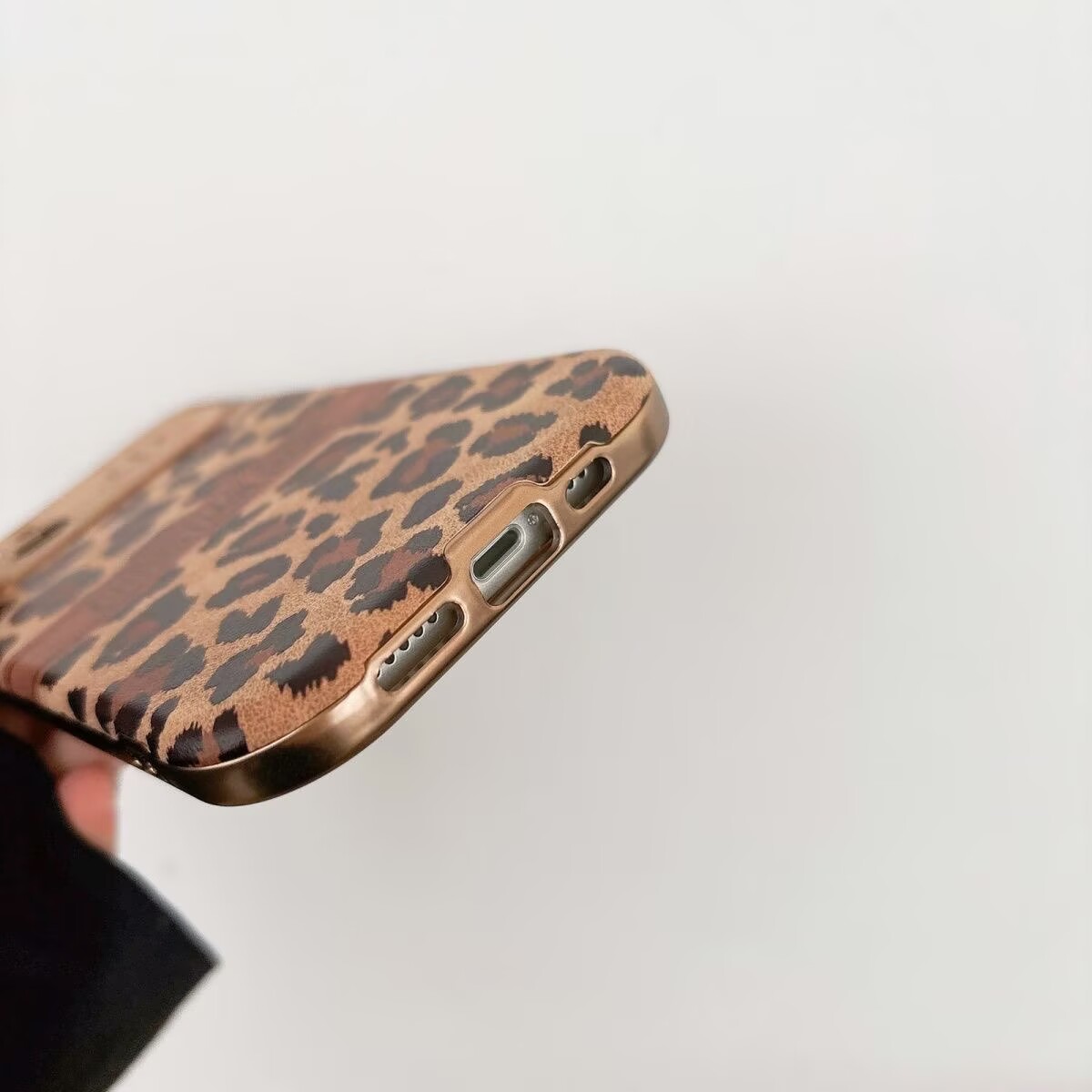 Dior Leopard Velvet Vintage Leather iPhone Case