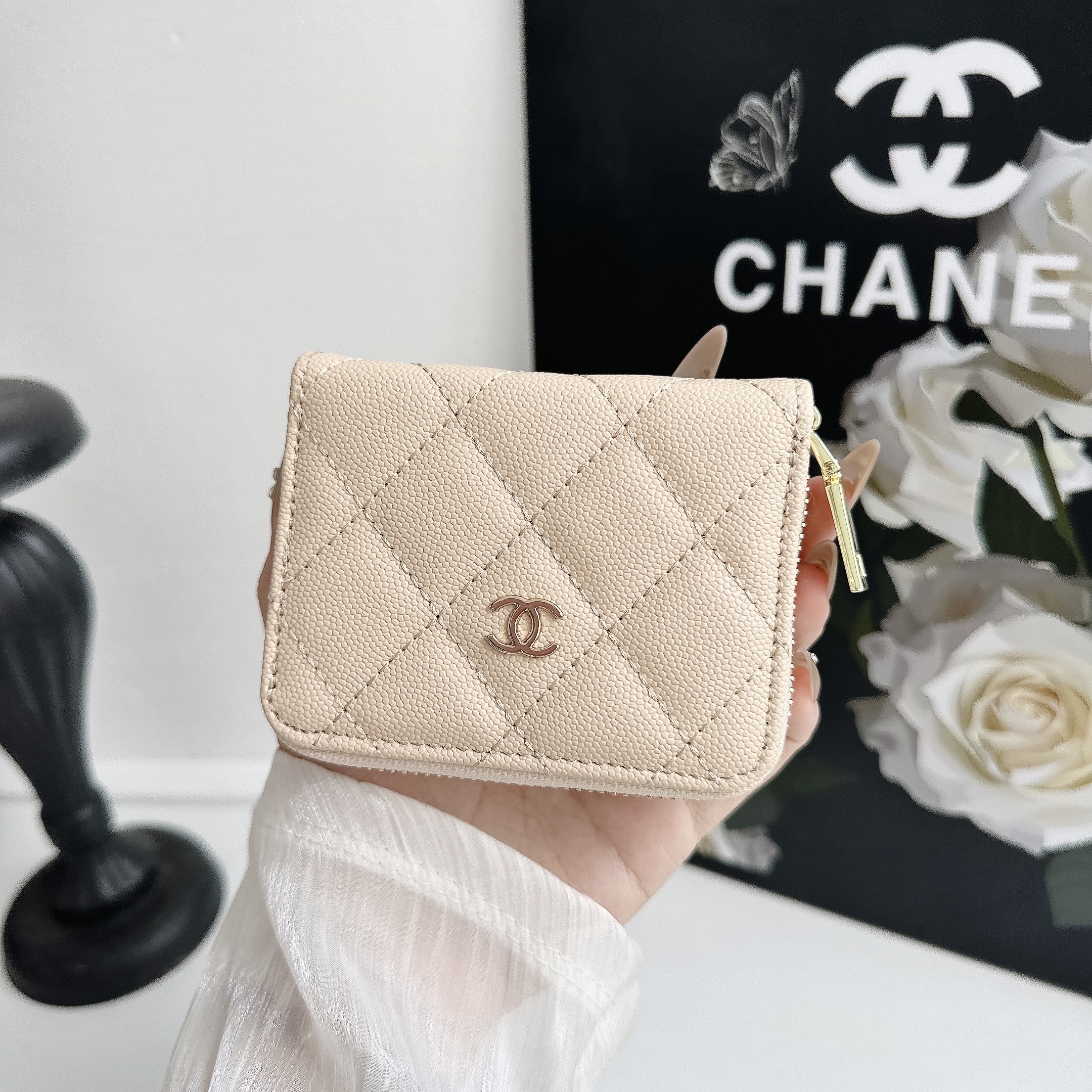 Luxury Leather Zipper Wallet Card Holder & Coin Purse