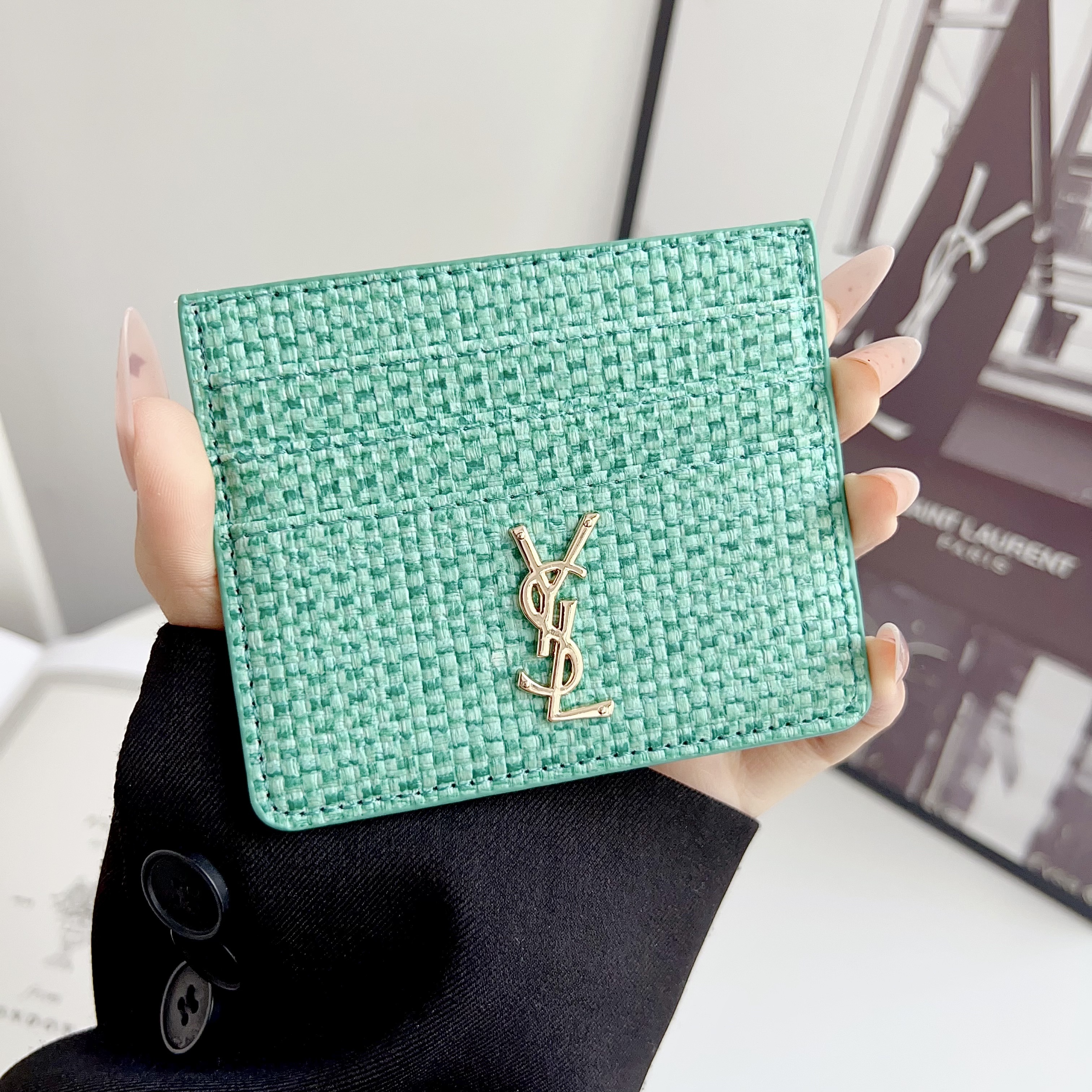 YSL Braided Wallet Card Holder