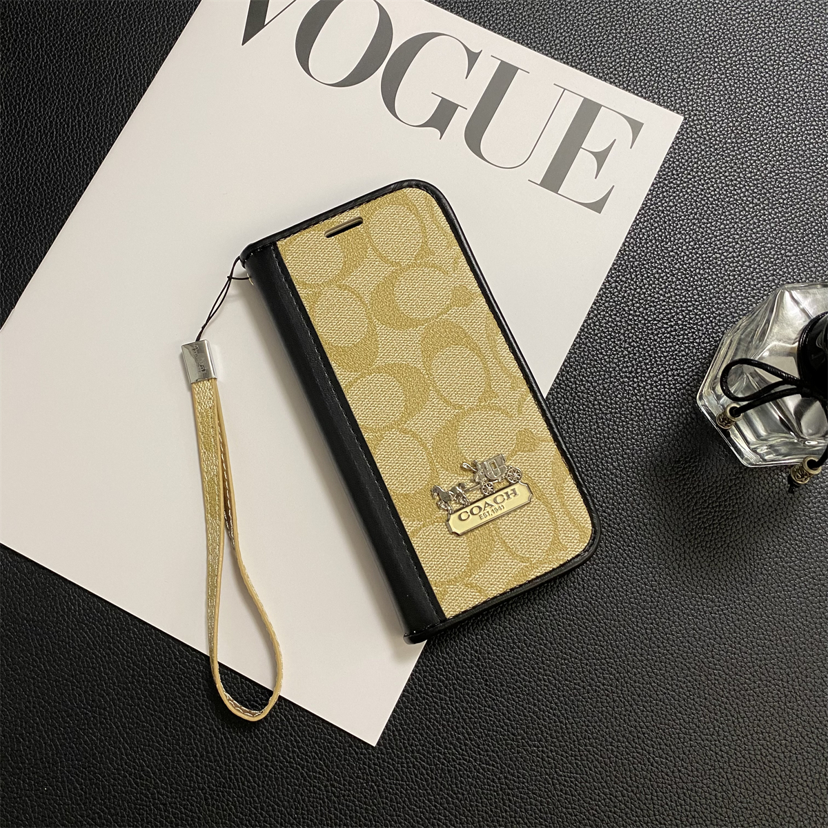 Monogram Leather iPhone Wallet Case