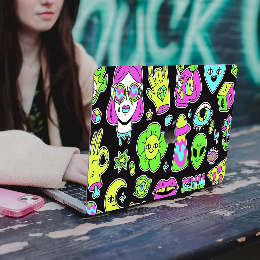 Psychedelic Art Stickers Macbook Case-BELKCASE