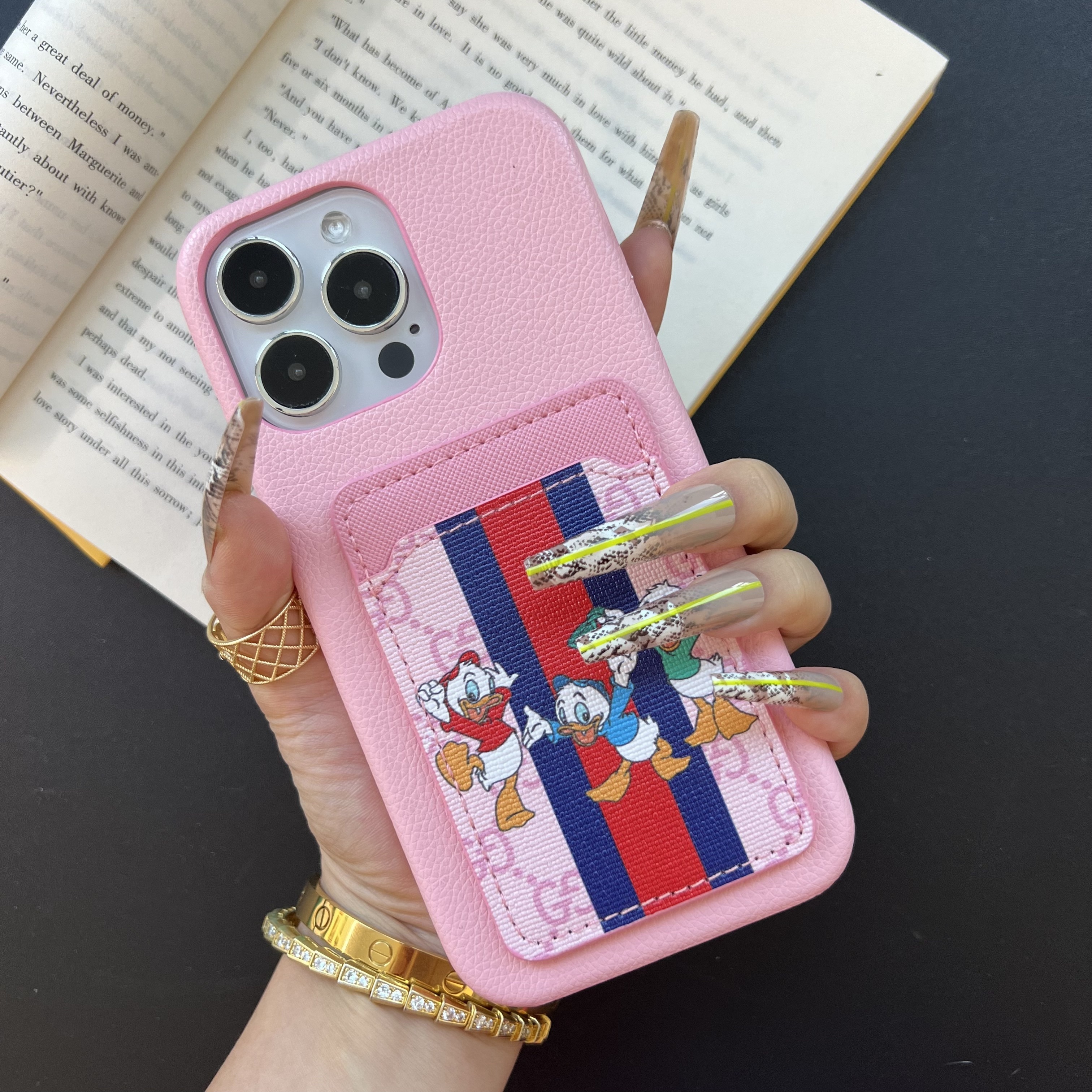 Gucci Donald Duck Leather iPhone Wallet Case